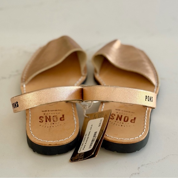 NWT PONS Classic Metallic Rose Gold Sandals 9 - Picture 6 of 9